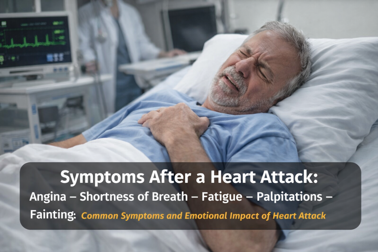 What symptoms may there be after a heart attack