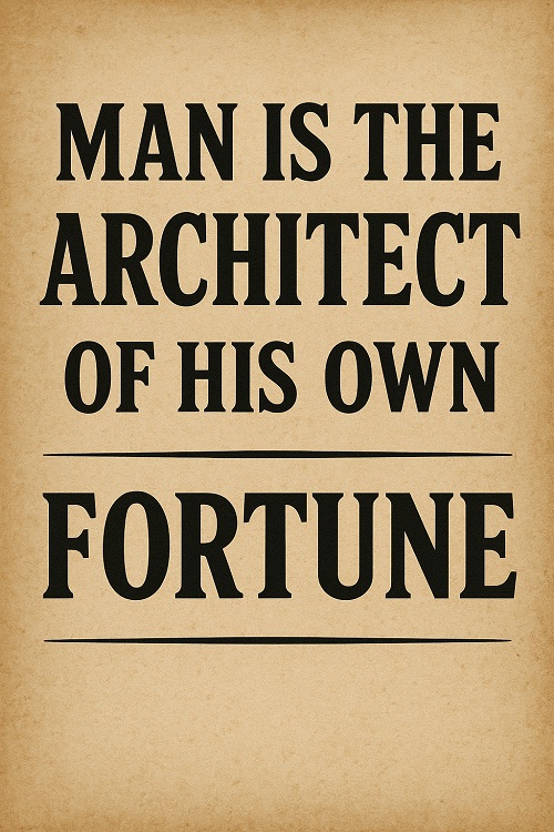 MAN IS THE ARCHITECT OF HIS OWN FORTUNE