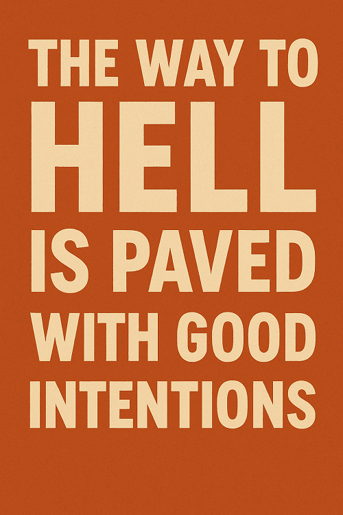 THE WAY TO HELL IS PAVED WITH GOOD INTENTIONS