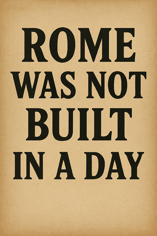 WHAT IS  ROME WAS NOT BUILT IN A DAY