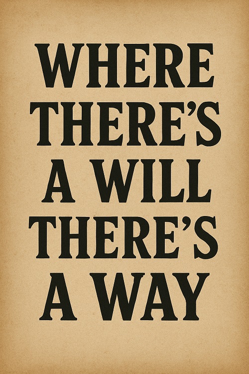 WHERE THERE’S A WILL THERE’S A WAY