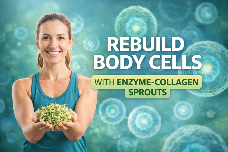 REBUILD BODY CELLS WITH ENZYME-COLLAGEN SPROUTS